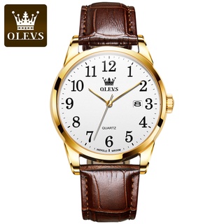 OLEVS Relógio Masculino Moda Casual Quartz Impermeável Couro Preto 5566 em Oferta na Shopee