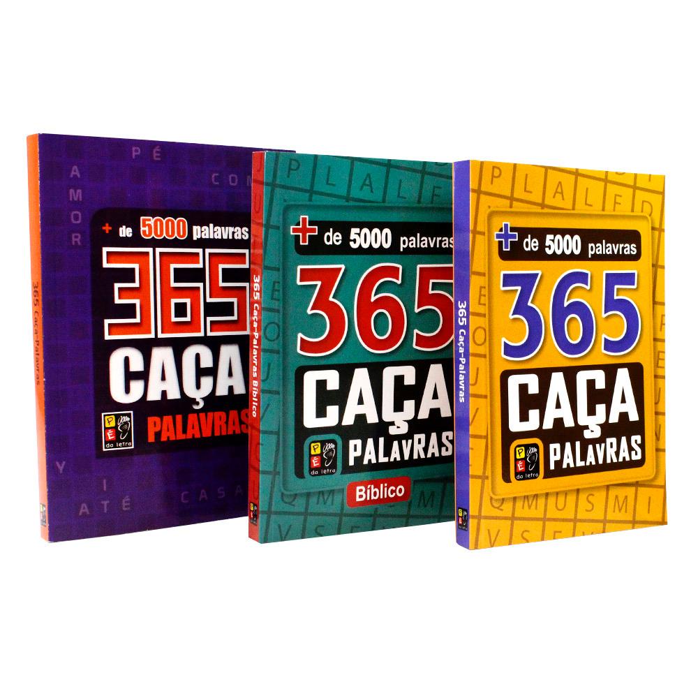 Kit Caça Palavras 365 Letrão | Letras Grandes e Diversão Diária | Para Todas as Idades | Pé da Letra