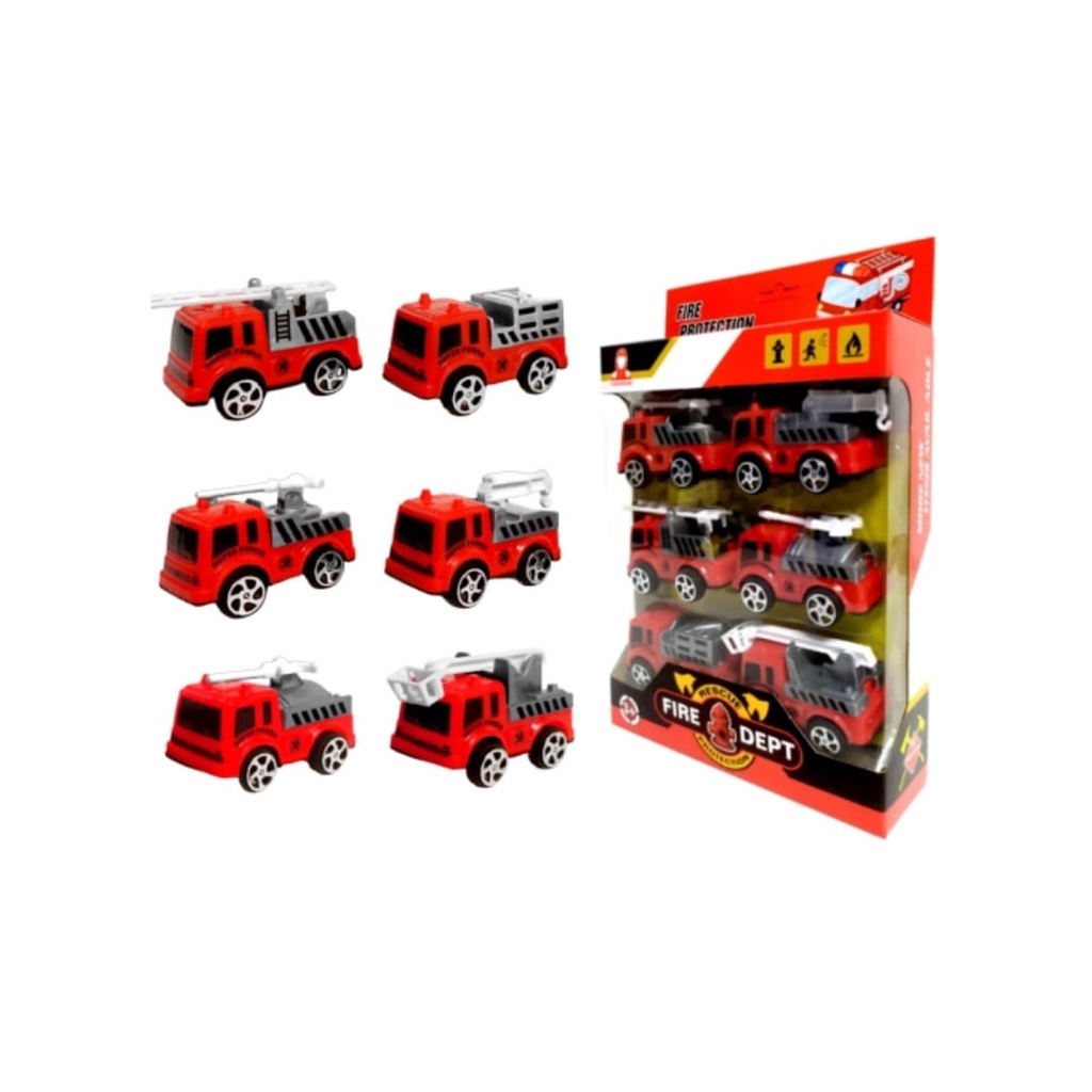 Kit 6 Caminhão Miniatura Bombeiro Com Fricção Fire em Oferta na Shopee