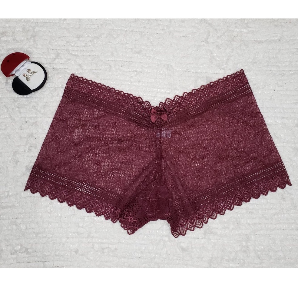 Calcinha de renda caleçon  lingerie sexy shortinho calesson atacado