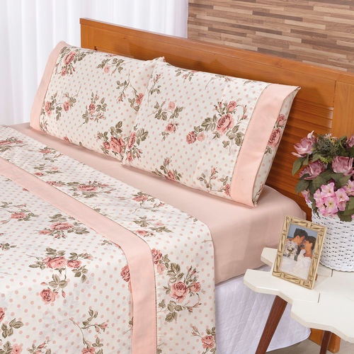 Jogo de Cama Queen 3 Peças Lençol Linha Charme Lindas Estampas Para Cama Box