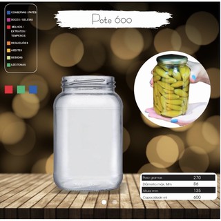 5 Potes De Vidro 600ml + Tampa dourada Molhos Azeitona Conservas ( chocobraz ) em Oferta na Shopee