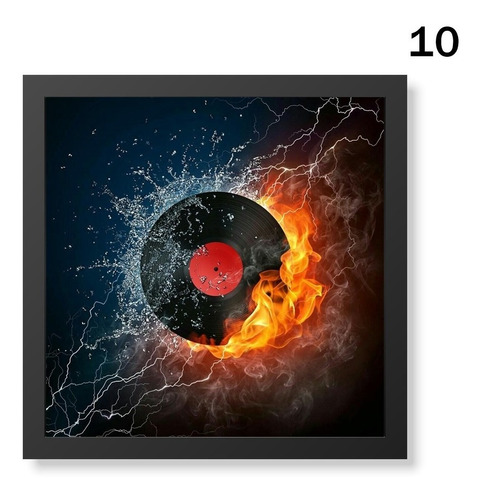 Quadro Decorativo Disco Vinil De Fogo | Shopee Brasil