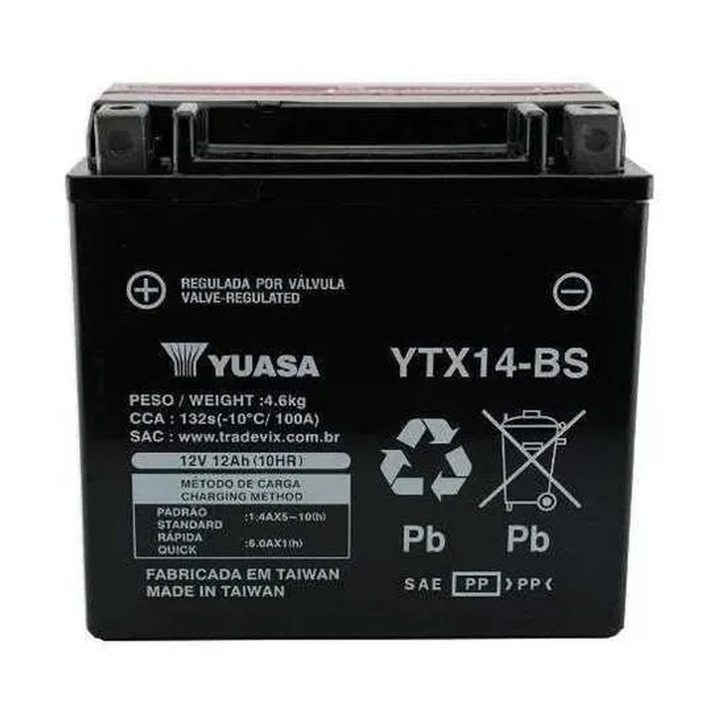 YTX14-BS Lithium Motorcycle Battery, ATV Battery 12V 8AH