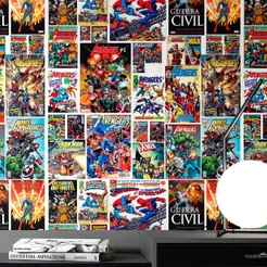 Papel de Parede Adesivo HQ Marvel Quadrinhos Vingadores Autocolante