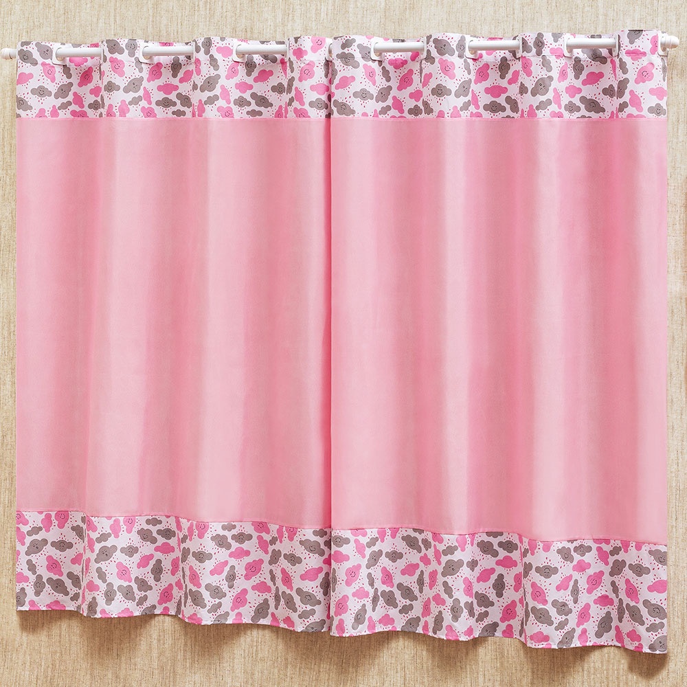 Cortina Infantil Quarto Bebê 2,00x1,70 Luxo Enxoval Menina Menino Decoração Imperial Chuva de Amor