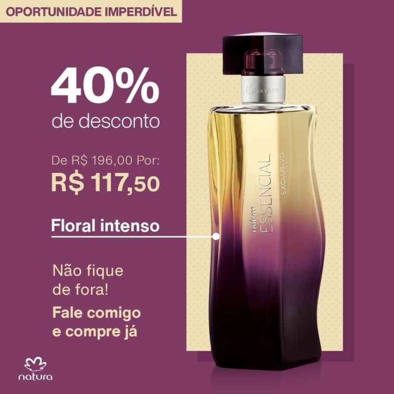 Essencial Exclusivo Feminino 100ML Deo Parfum Natura ( FRASCO ANTIGO) |  Shopee Brasil