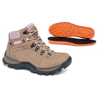 Coturno Bota Adventure Feminino Trilha Caminhada Rapel Caqui