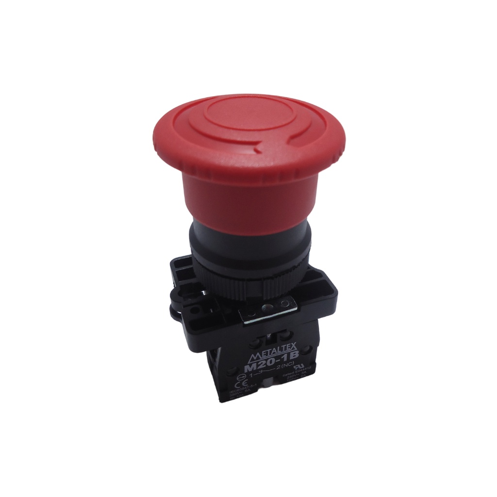 Botão De Emergência Cogumelo Com Trava Vermelho 22mm Nf para comando