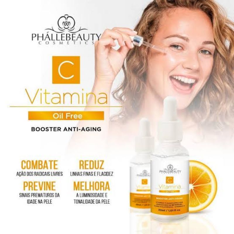 Sérum Vitamina C Revitalizante Tonifica Oil Free Booster da Phallebeauty