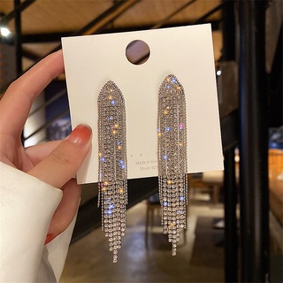 Novos Brincos Clássicos De Cristal Senhoras Longos Exagerados Tassels De Rhinestone Moda Coreanos Joias