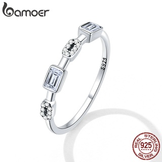 Bamoer Anel De Prata 925 Com Zircônia Cúbica Estilo Moda Presentes Jóias Para Amantes Das Mulheres