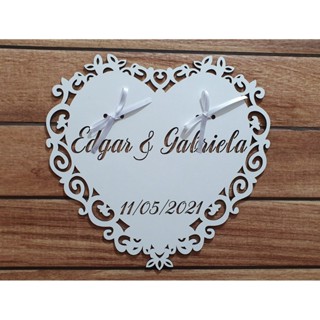 Porta Alianças Personalizado Em Mdf Branco Casamento Top Luxo daminha de honra pagem em Oferta na Shopee