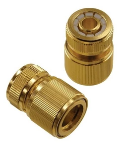 Engate Rapido De Aluminio Para Mangueira De Jardim 1/2 com banho de bronze de metal - Fácil