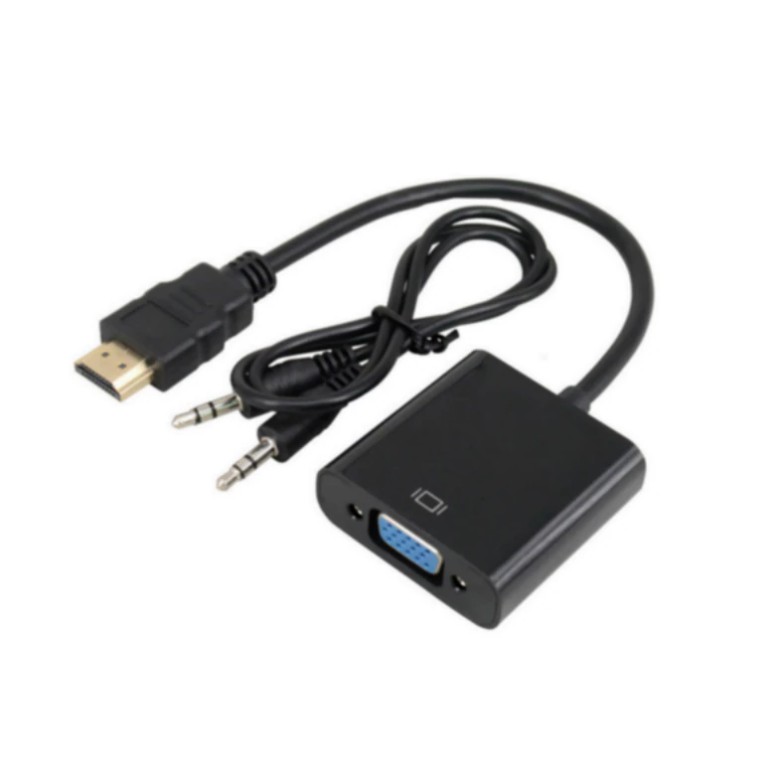 Adaptador hdmi para vga, cabo conversor macho para fêmea com saída de áudio de 3.5mm para ps3 xbox360 pc laptop hdtv tela 1080p