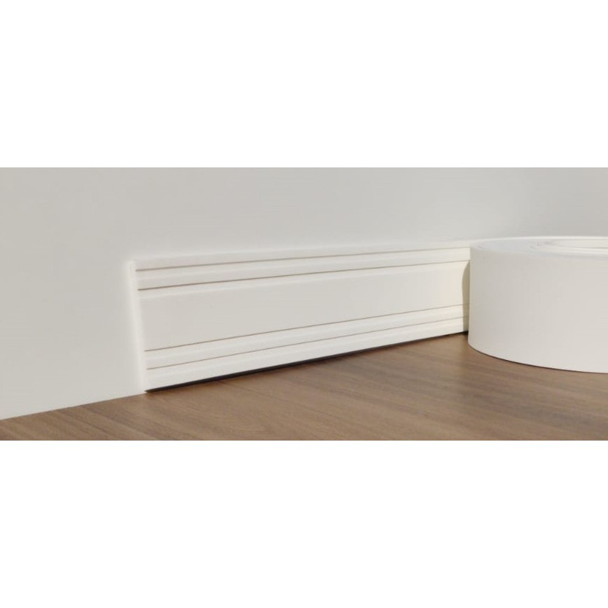 Rodapé Roda Meio Autocolante Flexível 12 Metros Eva 10cm Boiserie Roda Meio