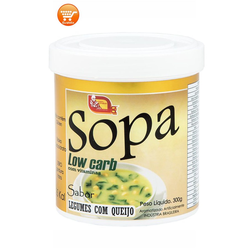 Sopa low carb, sabor legumes com queijo 300g com vitaminas e baixo carboidratos auxilia na dieta