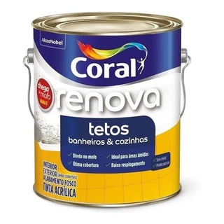 Tinta Ideal Para Tetos Banheiro Cozinha Quarto 3,600 Galão Branco Coral