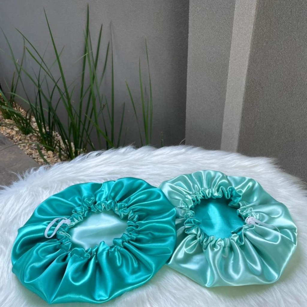 Touca de Cetim Dupla Face Ajustável + Brinde