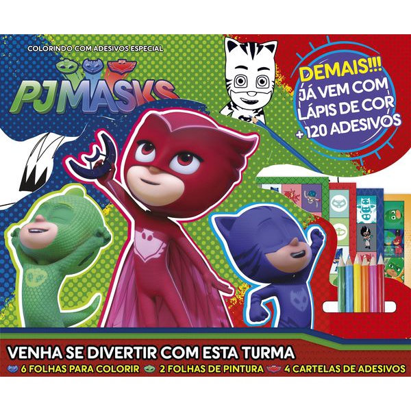 Pj Masks Colorindo Com Adesivos Especial em Oferta na Shopee