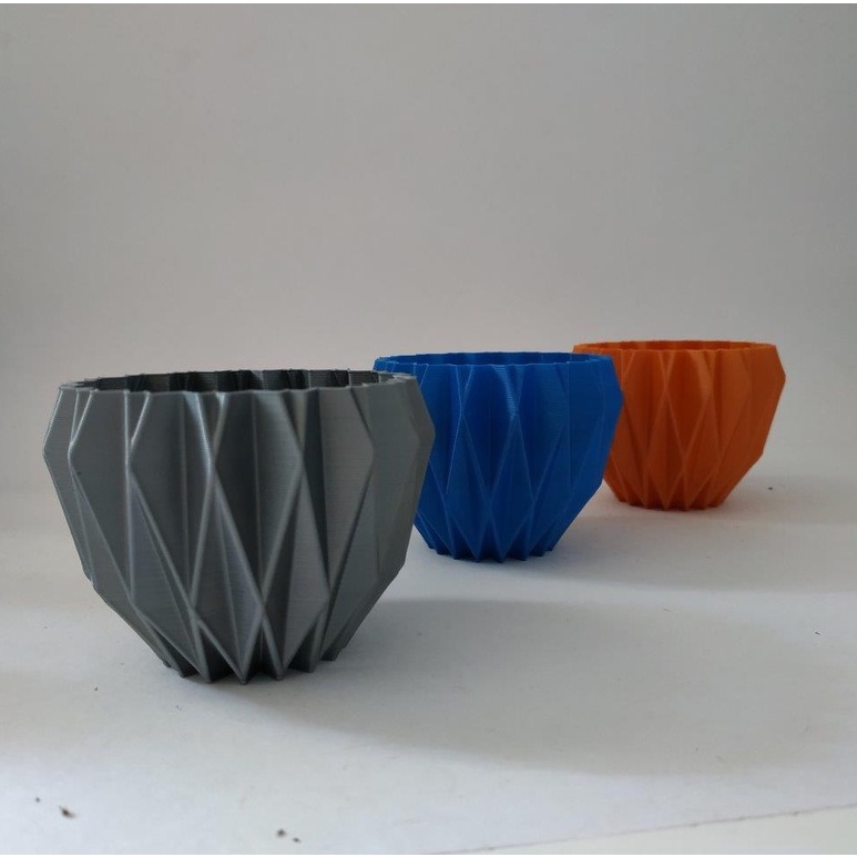 Kit 3 Vasos - cachepot -- suclentas e cactos - decorativos cachepot estilo Origami- impressão 3D