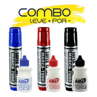 Canetão 17mm + Tinta Refil - Propaganda Cartaz - Azul Preta Vermelha - Escolha Cor em Oferta na Shopee