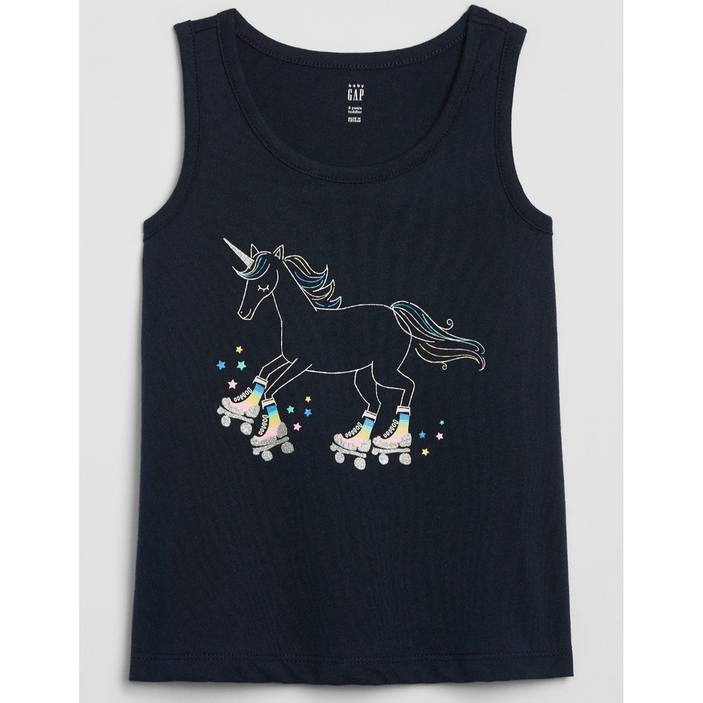 GAP - Camiseta tam. 2 anos, unicórnio glitter, menina.