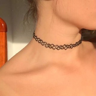 Gargantilha Colar Chocker Coleira Tipo Tattoo De Nylon Preta em Oferta na Shopee