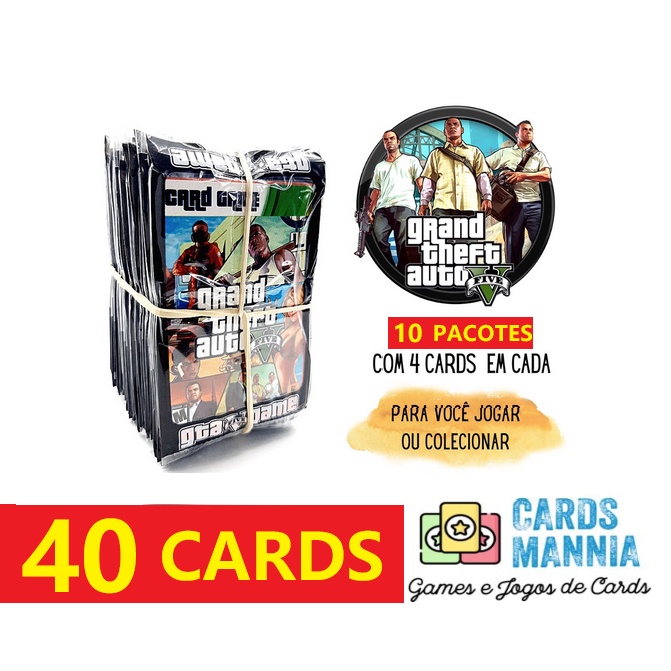 Kit 40 Cards GTA 10 Pacotes Barato Duelo Game