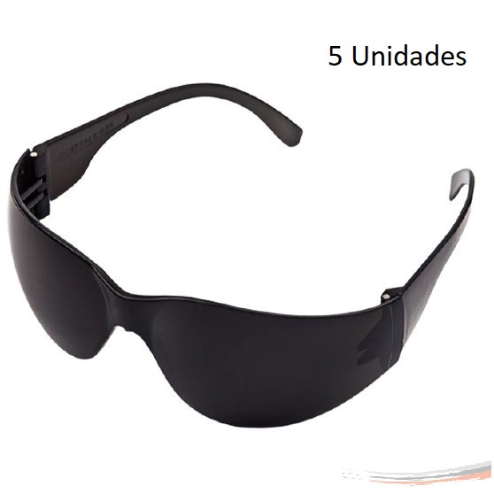 Kit 5 Óculos Proteção Segurança Epi Croma Fumê Promoção - Home & Living