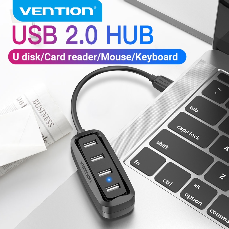 Vention Hub USB 2.0 De Alta Velocidade 4 Portas Adaptador Portátil OTG Splitter Para PC Teclado Do Computador Rato