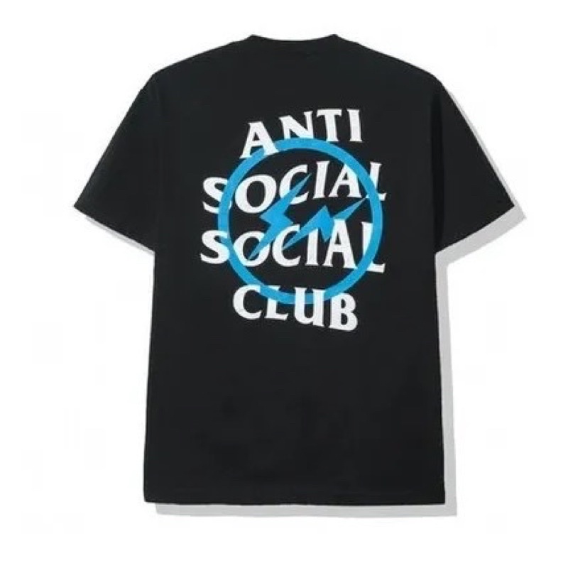 Blusa Camisa Camiseta Basica Unissex Anti Social Social Club Fragment Blue Raio Bolt lightning