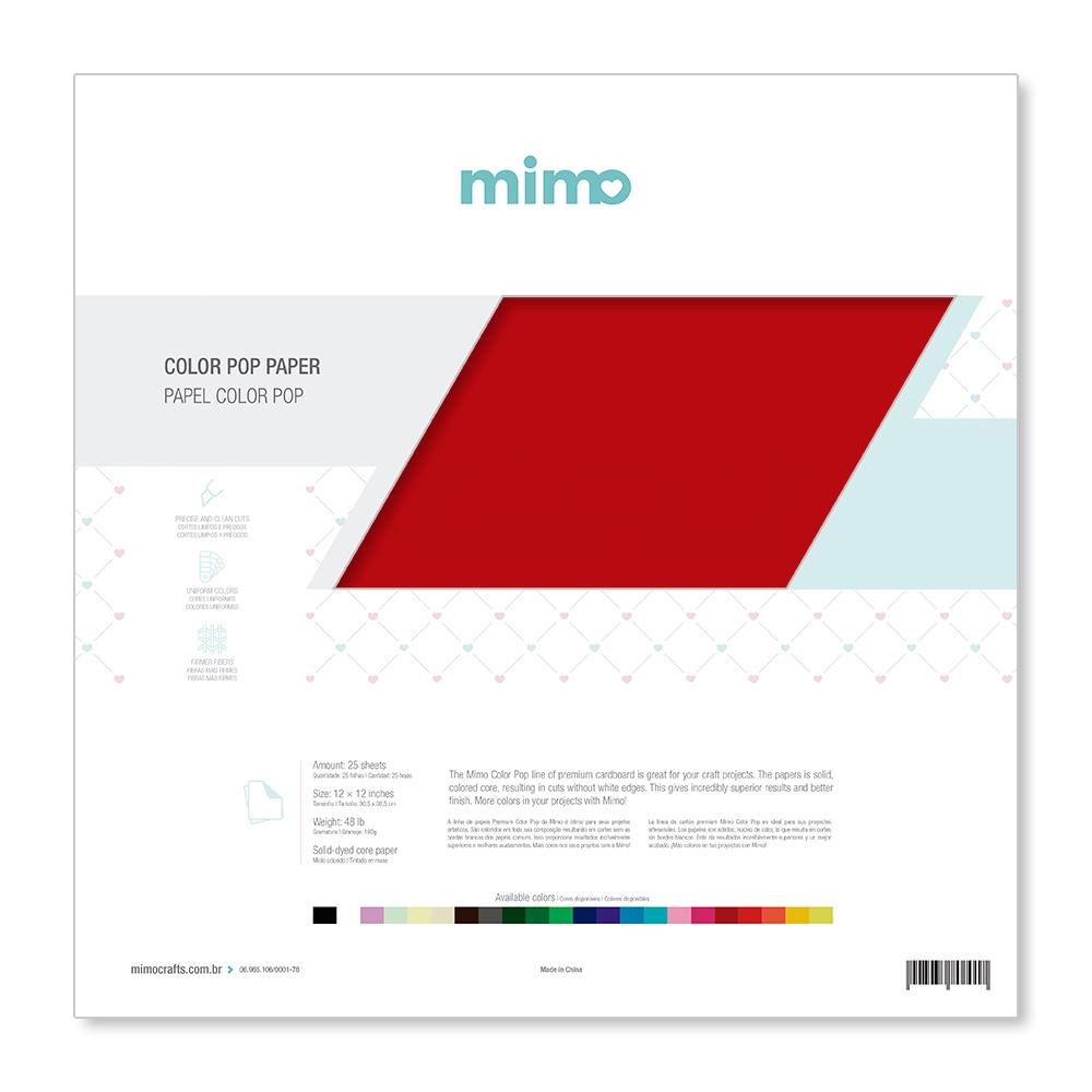 Papel Color Pop Vermelho Puro Mimo - 30,5 x 30,5 cm - 180 gr - 25 unds em Oferta na Shopee