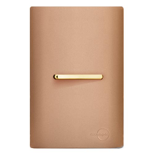 CJ INTERRUPTOR PARALELO HORIZONTAL COM SUPORTE 4X2 - DICOMPEL NOVARA OURO ROSE GOLD - DNV1500/4ORGD