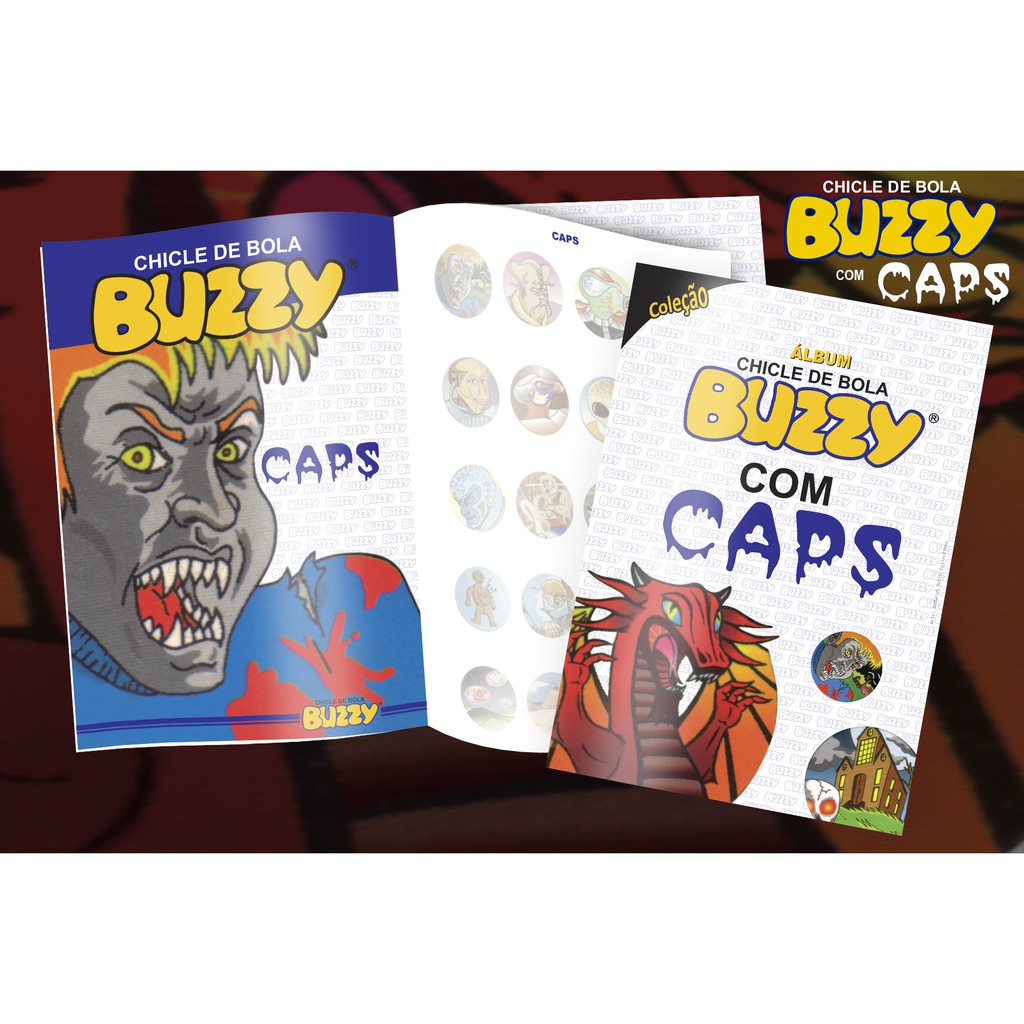 Álbum Buzzy Com Caps Monster Tazos