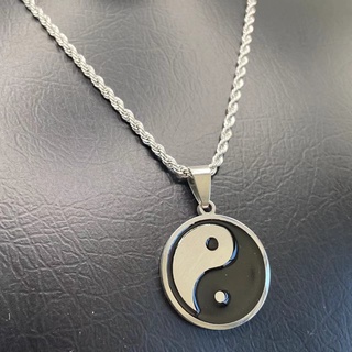 corrente masculina e feminina de aço inoxidável Corrente de corda de PINGENTE yin e yang