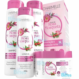 KIT CAPILAR ÓLEO DE ROSA MOSQUETA CHARMELLE COSMÉTICOS HIDRATAÇÃO em Oferta na Shopee