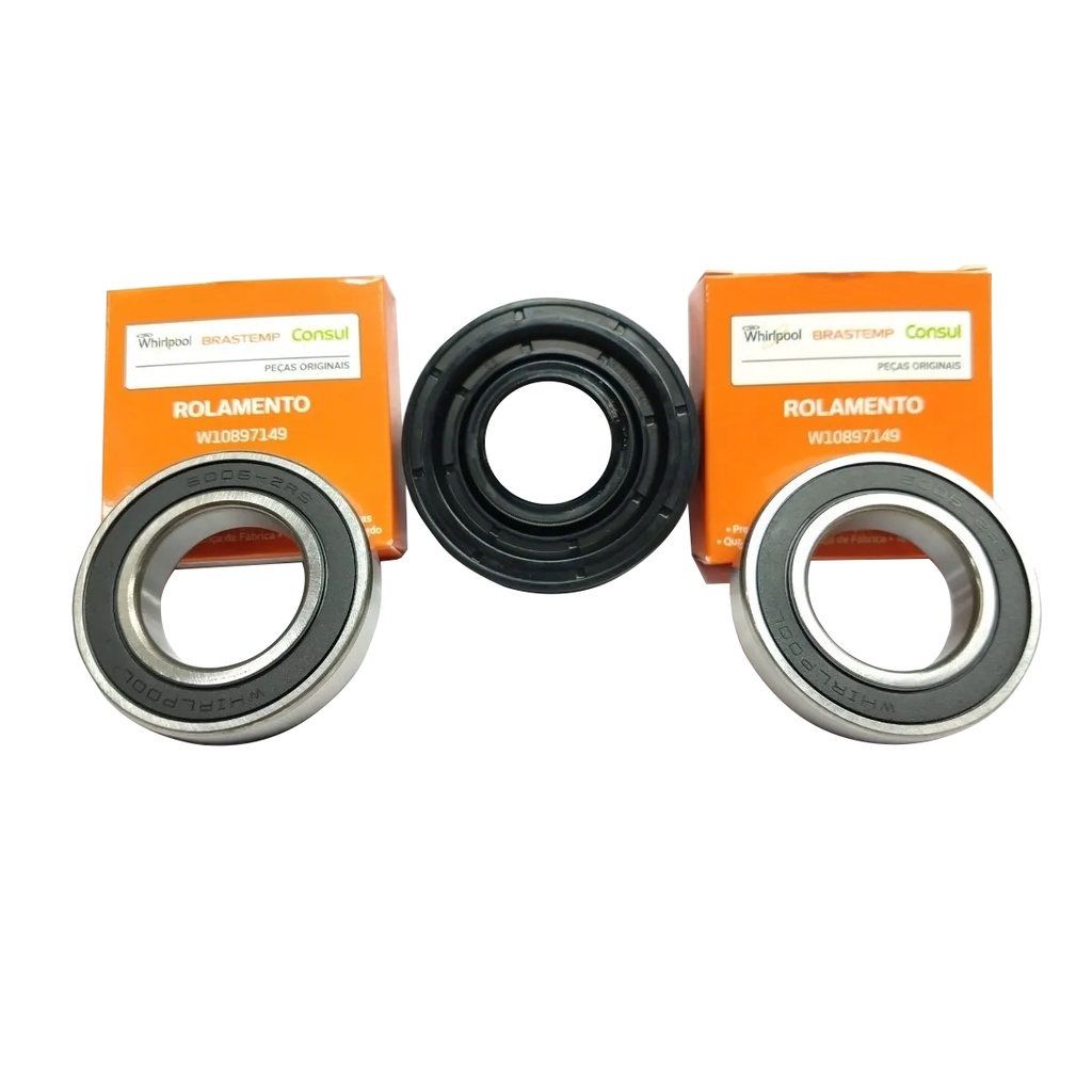 Kit 20 Retentor E 10 Rolamento Lavadora Brastemp Consul Original W10897149 K00025