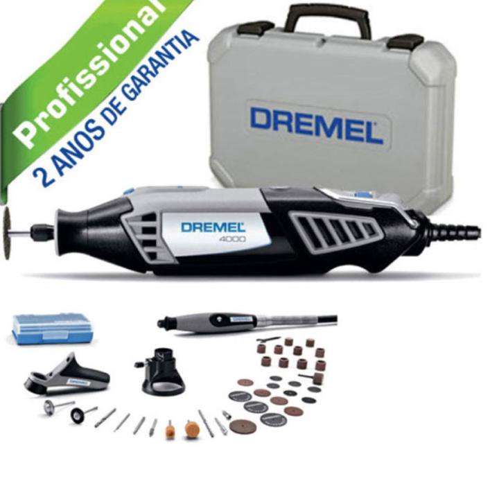 Retífica DREMEL 4000 Profissional 175W  36 Acessórios+ 3 Acoplamentos DREMEL em Oferta na Shopee