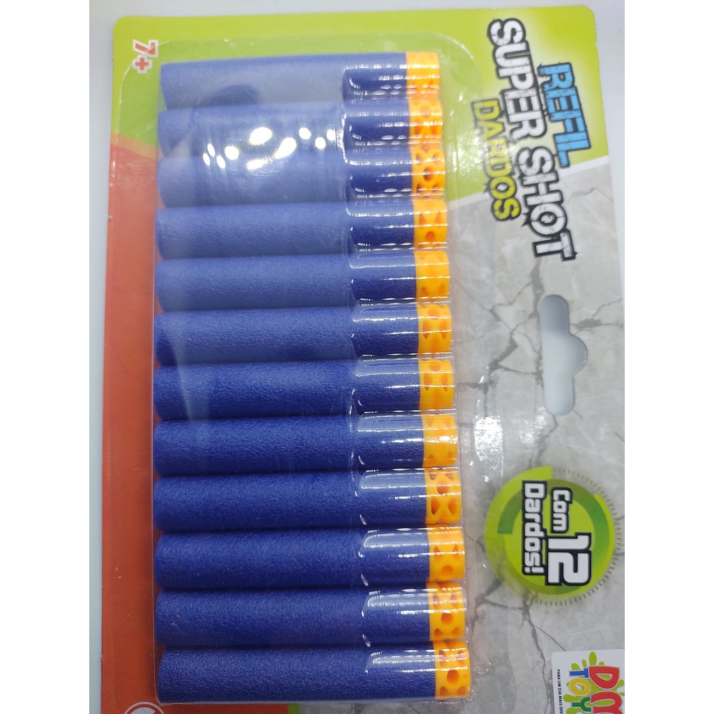 Refil Lançador Super Shot Sigma 12 Dardos  Narf na cor Azul no Blister
