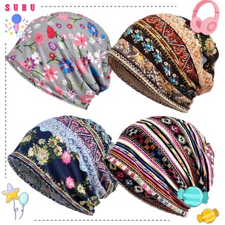SUHU Mulher Chapéu Turbante Algodão Esporte Casual Inverno Gorros Quentes Queda De Cabelo Lenço De Cabeça Envoltório