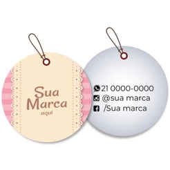 1.000 Tags personalizadas redonda 5x5 cm usadas em varios seguimentos