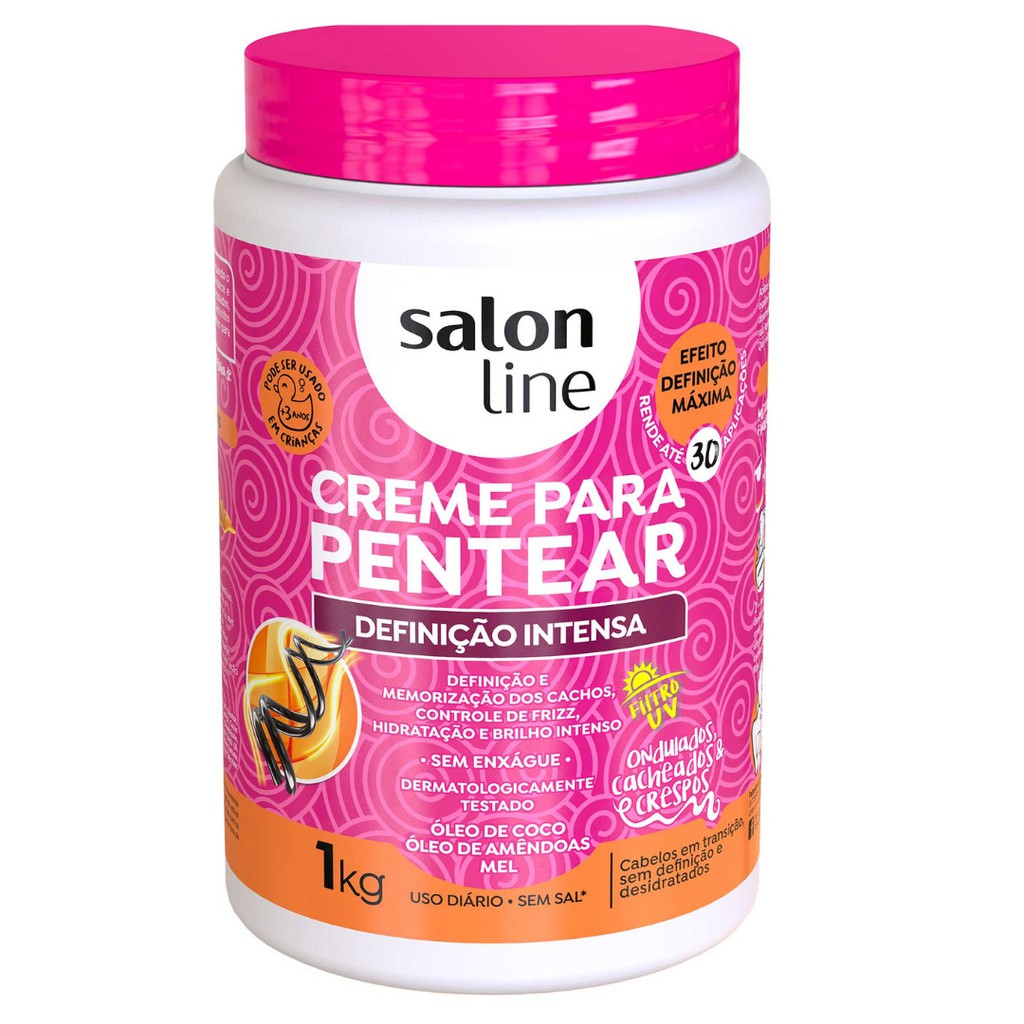 Creme De Pentear Cachos Definicao Intensa Salon Line Rosa 1kg Shopee Brasil