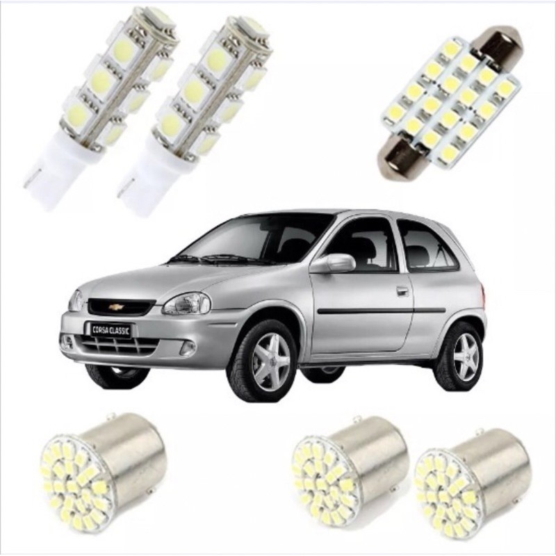 kit lâmpada led corsa wind sedan classic ( 1994 até 2010) super branco efeito xenon