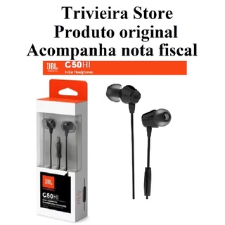 Fone De Ouvido In-ear Jbl C50hi Preto com microfone