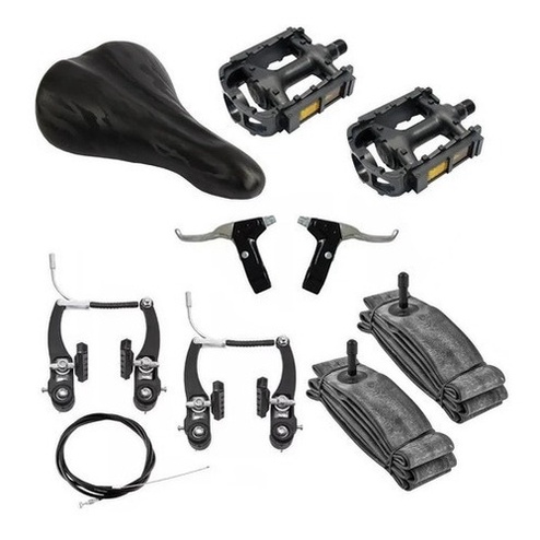 Kit Banco Selim Bicicleta + Freio V- Brake Pedal + Câmara Ar em Oferta na Shopee