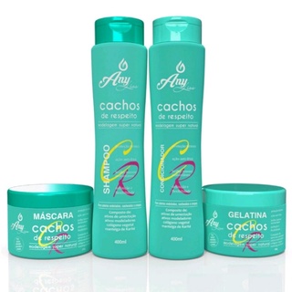 Kit Capilar Cachos de Respeito Any Liss Com Gelatina - 4 itens