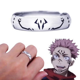 Anime Jujutsu Kaisen Ryomen Sukunaitivei Yuji Anel Cosplay Metal Abertura Ajustável Anéis Unissex Jóias Prop Acessórios