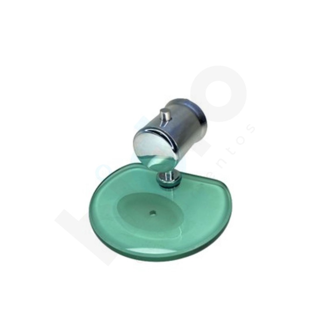Saboneteira Luxo De Parede Com Vidro Verde 8mm