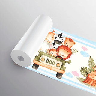 Papel de Parede Faixa Safari Para Quarto Infantil Rolo 1,10 Metros Lavável, Pro Decor